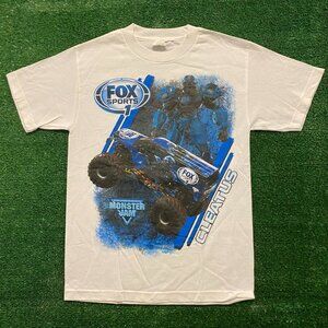 Vintage Y2K Monster Jam Truck Racing T-Shirt White S Cleatus Motorsport Garage